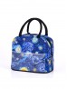 Oil Painting Insulated Lunch Bag with Zip Closure and Outside Pocket